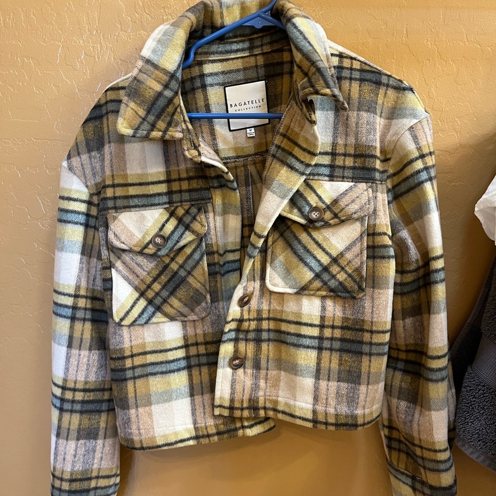 Bagatelle Yellow and Brown Plaid Jacket